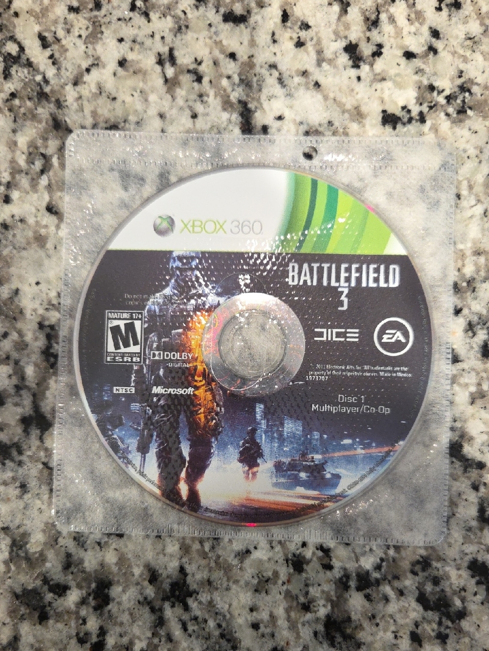Battlefield 3 Multiplayer Co-Op Xbox 360 Game Disc - NO CASE